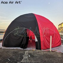대형 에어 차박 텐트 맞춤형 직경 8m 빨간색과 검은 색 전체 커버 풍선 스파이더 텐트 6 다리 및 다채로운, 01 without lights