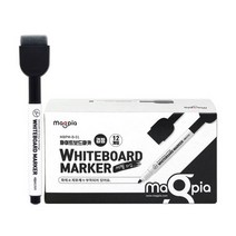 마그피아 화이트 보드 마카 12개입, 검정, 1개