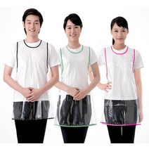 [라인] 투명 앞치마/매쉬앞치마/방수앞치마/비닐앞치마/미용앞치마/투명앞치마/미용가운/위생복/업소용앞치마/주방앞치마, 블랙