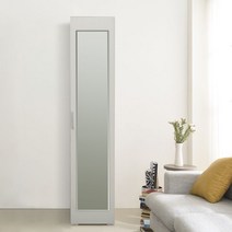 장인가구 쿠키 400 전신거울 선반옷장, 핑크