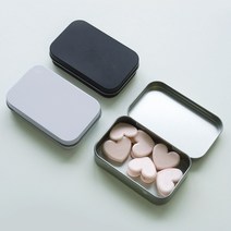 사각 틴케이스 철제 케이스 2size 3color [알루미늄 철 수납 굿즈 사탕 소품 카드 정리 깡통 보관함], M 화이트, 화이트
