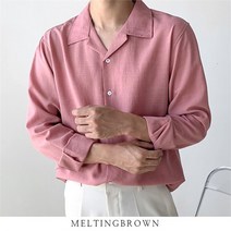 [로즈블로썸] [멜팅브라운] 남자 오픈카라셔츠 남성 긴팔 셔츠 g2 (9108934)