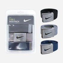 나이키 남녀공용 프리미엄 골프 벨트 3개 세트, BLACK_GREY_NAVY