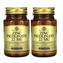 Solgar Zinc Picolinate 100 Tablets 솔가 아연 피콜리네이트 22MG 100정 타블렛 2개