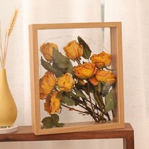 말린꽃 부케액자 프레임 DIY 수제 불멸의 꽃 보존액자, 나무색상