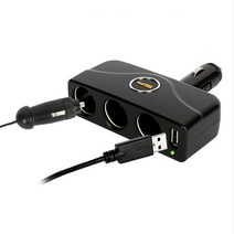 USB 다이렉트 3구 차량용 멀티 소켓, 블랙