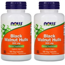 나우푸드 검은호두껍질 흑호두 500mg 100 베지 캡슐 Black Walnut 2개묶음