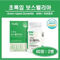 식약처 관절 초록입 보스웰리아 정 알약 무릎 연골 보수엘리아 보수웰리아 보스엘리아 인도산 100% 유향 가루 분말 보스웰릭산 AKBA KBA 식약청 해썹 HACCP 인증 추천, 2병, ##푸름이네## 초록입보스웰리아(1000mg×60정)