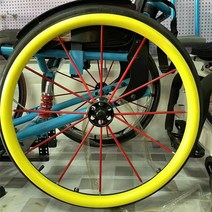 휠체어 (한 쌍) 24 인치 뒷바퀴 스포츠 휠체어 미끄럼 방지 내마모성 실리콘 핸드 푸시 커버 멀티 컬러 휠, 01 24inch yellow