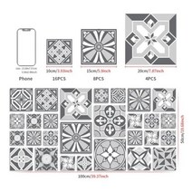 주방 욕실 방수 내유성 DIY 자체 접착 타일 벽 스티커 아트 심플 스타일 홈 데코 3 인 1 사이즈, DIY009