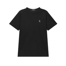 22SS [populet]블랙 퍼피자수 면 반팔티셔츠 WHTS2B130BK