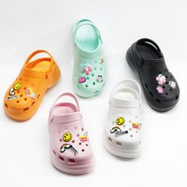 [지비츠포함] 여성 발편한 통굽 키높이 어글리 슬리퍼 샌들 샌달 아쿠아 슈즈 7cm