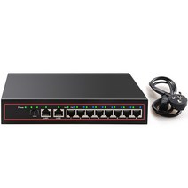 10 포트 POE 이더넷 스위치 48 V VLAN 10/100 MBPS IEEE 802.3 AF/AT 네트워크 스위치 CCTV IP 카메라 무선 AP 250 M 드롭 배송, CHINA