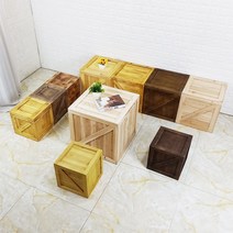 나무 우드박스 사과 원목 공간박스 큐브 원목미니수납장, 60x60x60cm, 오래된나무색상 완전밀봉