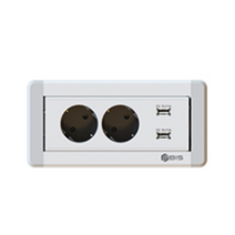회전 매립 콘센트 2구 usb 책상 콘센트 침대 콘센트 BID-202M, 실버