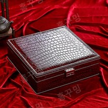 가죽 예물함 돌 반지 예단 폐물 보석 함 악세사리 주얼리 상자 케이스, 1, 레드와인