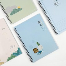스프링 한문 공책 10칸 한자 쓰기 노트, 아이보리
