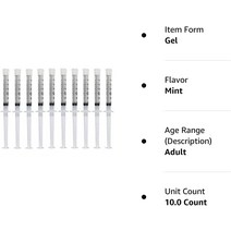 셀프치아미백 치아 미백 젤 주사기 디스펜서 44% Carbamide Peroxide 표백 10개, [01] 10개(1팩)