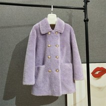 뽀글이 양털 자켓 리얼 울 코트 여성 겨울