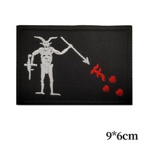 검은 수염 해적 깃발 패치 에드워드 티치 IR 적외선 반사 밀리터리 전술 해군 인감 팀 배지 스티커, [04] 4xiaofanguanghei