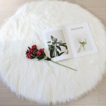 캔디모드 인조양모 원형 장모 미니 러그 북유럽 촬영 소품 거실 카페트