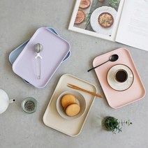 마카롱 파스텔컬러 트레이 (3Size/ 4color) 홈카페 쟁반, 핑크