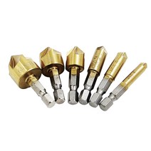 HSS 모따기 카운터 싱크 챔퍼 드릴 비트 6 개/세트 1/4 quot육각 생크 목재 커터 6mm19mm 도구