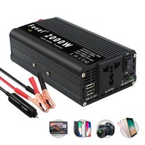 자동차 인버터 캠핑 듀얼 USB 2000W 휴대용 전원 인버터 충전기 변환기 어댑터 DC 12V/24V ~ 검정 빨강 은, 04 24V 220V Random