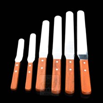 주걱 팔레트 나이프 나무 손잡이 스테인레스 스틸 블레이드 치즈 디저트 잼 스프레더 버터 케이크 도구, [04] 7 inch