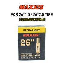 1pc 초경량 MAXXIS 26 자전거 내부 튜브 모든 Size16 20 26 27.5 29 AV FV Presta Stab 블로우 프루프 MTB 도로 자전거 튜브 카메라 타이어, 26x1.5 2.5 av48 0.6