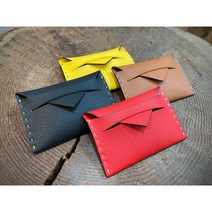 비건가죽 카드지갑 DIY, 카멜, 1개