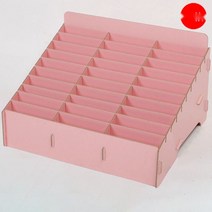 명함수납함 핸드폰 오피스 호텔 꽂이 스탠드 사무실 케이스, 30칸 핑크
