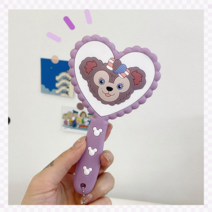 보람창고 토끼 디자인 캐릭터 화장 거울 휴대용 작은 손거울 빗거울 세트, 2.퍼플베어