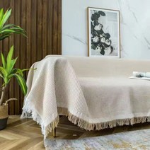 인스풍 만능 소파 커버 소파 타월 소파 커버 면사 소파 커버 풀백 풀커버 소파 커버, 카키와플양면 사용 가능, 90cm*90cm 방석/ 등받이 전용