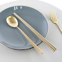모던 티타늄 커트러리 4color 로즈골드 블랙 골드 고급 스텐 양식기 수저세트, 진공젓가락, 블랙(유광)