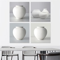 부자되는 달항아리 백자 도자기 액자 4종 3호(22x22cm), 1번