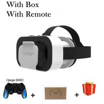 VR Shinecon Casque 헤드셋 안경 3D 헬멧 3 D For iPhone 폰, 협력사, Box 9090 리모컨 포함
