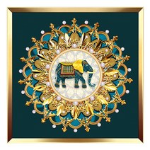 큐빅아트 비즈자수 보물 코끼리 부귀 재물운 풍수 인테리어 보석십자수 재료 만들기 취미, 80x80cm