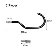 파이프절단기 파이프 커터 커팅기 2PCS /1PC 헤비 듀티 자전거 후크 비 슬립 벽 마운트 주최자 천장 꽃 냄비 정원 도구 매달려 클립 스탠드 9702EA54, 02 Black-2pieces
