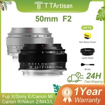 TTArtisan-50mm F2 프레임 수동 초점 프라임 포트레이트 렌즈 E 니콘 Z 캐논 M R M43 후지 X 라이카 시그마 L 마운트, [05] 후지 xf, [02] Silver, 05 후지 xf_02 Silver