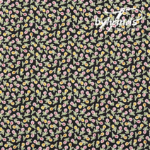 바이핸즈 면20수 피드색 꽃무늬 패브릭 퀼트 원단 - 1/2yd, 18.튤립-블랙