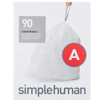 심플휴먼 휴지통 리필봉투 코드A 4.5리터 simplehuman Code A 90매, 90개
