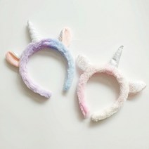 털 유니콘 동물 파티 놀이동산 사진 노래방 머리띠, 핑크