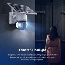 INQMEGA 4G 카메라 태양 전지 패널 보안 야외 PTZ 와이파이 PIR 감지 지원 스마트 모니터, 02 WIFI  Cam add 32G_04 영국 플러그