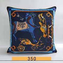 명품 럭셔리 H로고 쿠션 45cm 슈발도리앙 고급 미용실 거실 안방 호텔 북유럽 인테리어 쇼파 말 쿠션, BX