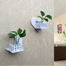 벽걸이 화분 행잉 플랜트 인테리어 소품 공중 벽걸이 공기정화 식물 화병 화분 다이, 달+하트(병보내기 식물)