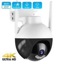 CCTV 방범 보안 감시 IP 카메라 현관 문 스마트폰 가정용 매장 무선 초소형 펫 씨씨티비 4k 8mp wifi ptz 4mp ai 인간 감지 비디오 야외 컬러 ir 야간, 8mp 128g 카드 추가, 오 플러그