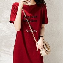 라오농 오잇 레드 심플 봉쥬르 여름 홈원피스 OP117+lv