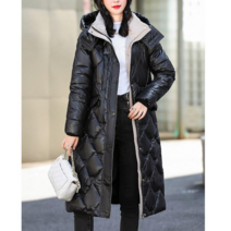 [바니드] 여성 롱패딩 후드점퍼 패딩재킷 퀄팅무늬 겨울점퍼 아우터 0865
