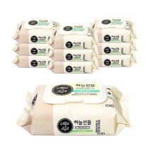 하늘선물 대용량 물티슈 캡형100매 x 10팩, 리필형 100매X10팩